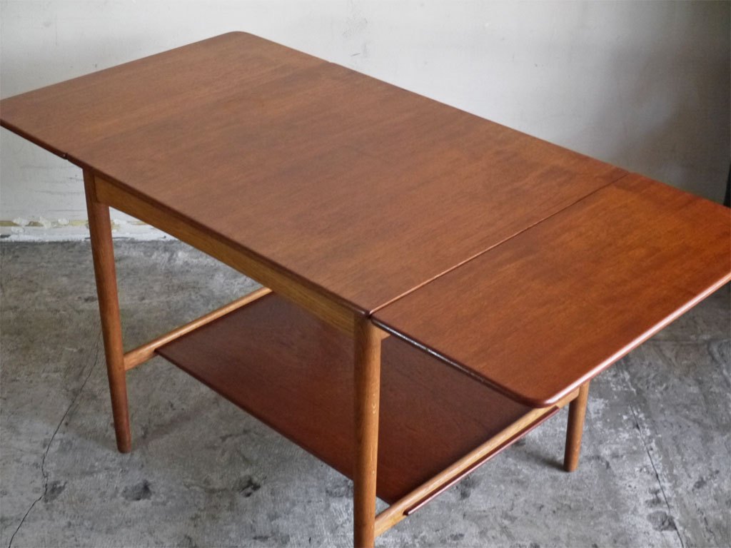 アンドレアス タック Andreas Tuck AT32 ドロップリーフテーブル チーク材×オーク材 ハンス J.ウェグナー 北欧ビンテージ ■