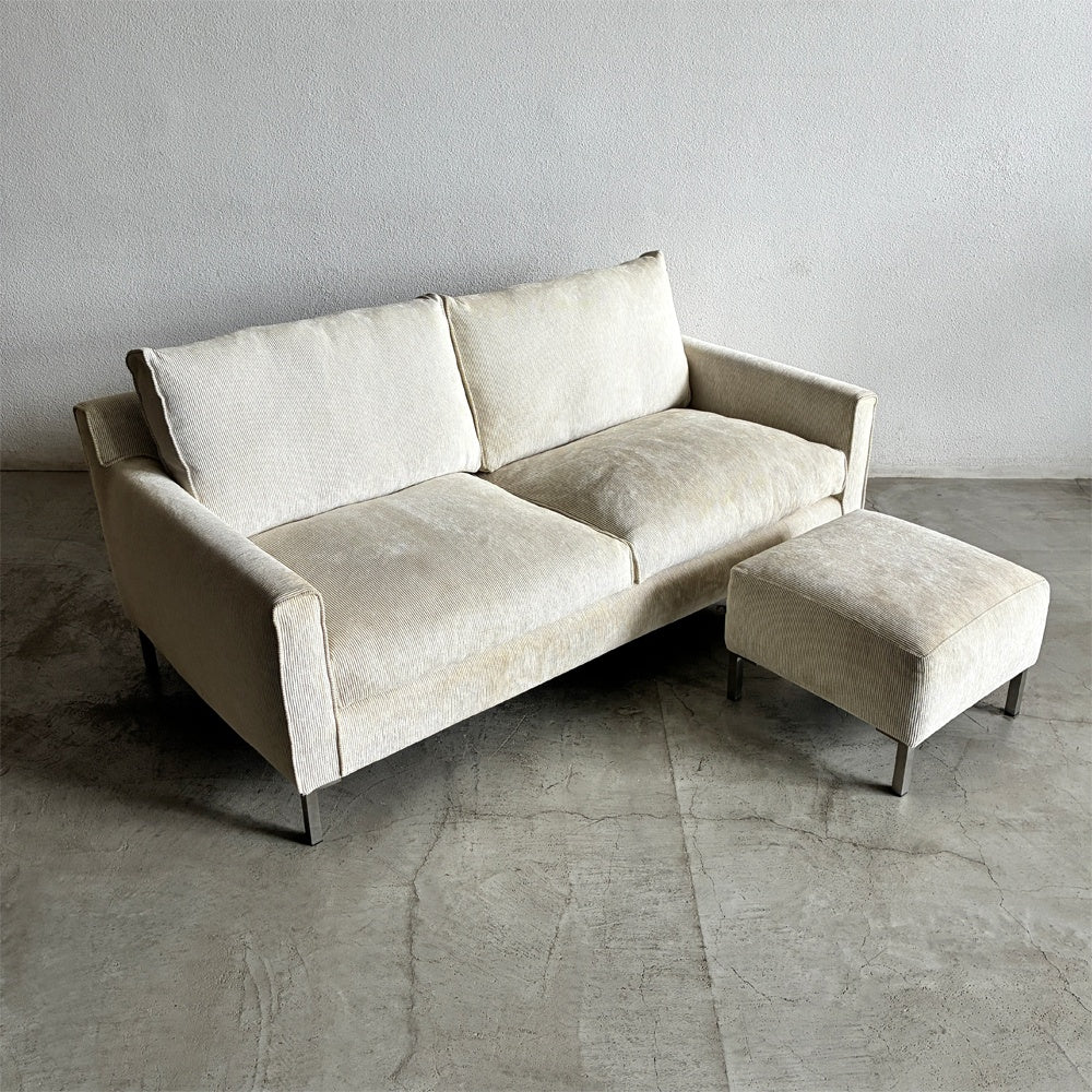 アイラーセン eilersen ストリームライン ソファ STREAMLINE SOFA 2-2.5シーター W180cm フットスツール オットマン 2点セット イェンス・ユール・アイラーセン Jens Juul Eilersen Eランク生地 ホワイト系色 参考価格￥674,300- 〓