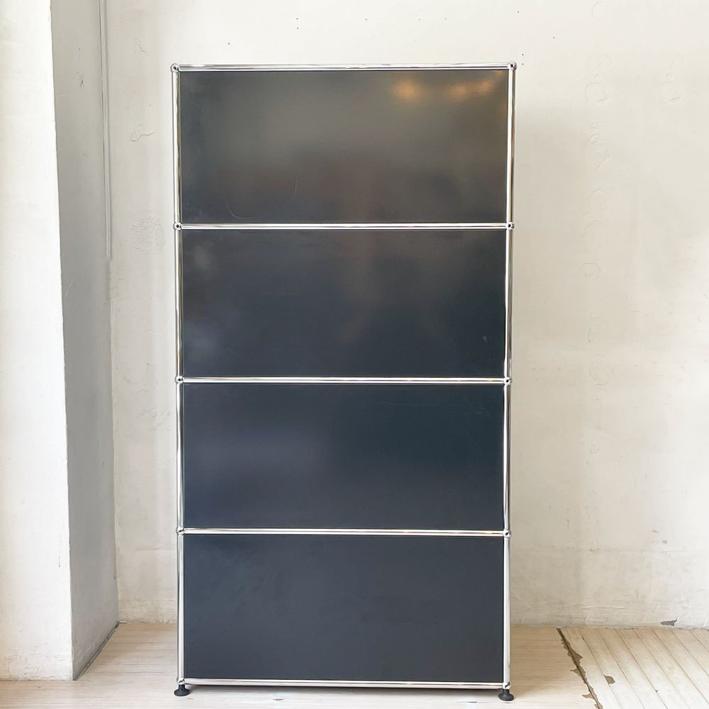 ユーエスエムハラー USM Haller モジュラーファニチャー Modular Furniture キャビネット シェルフ 1列4段 旧型 スイス ★