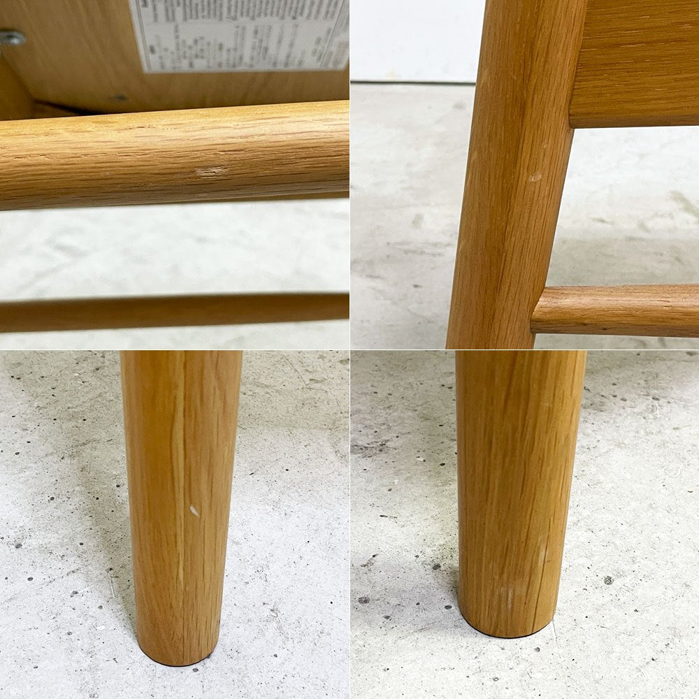 無印良品 MUJI 木製 リビングダイニング チェア 布座 オーク材プライウッド シンプルナチュラル B ●