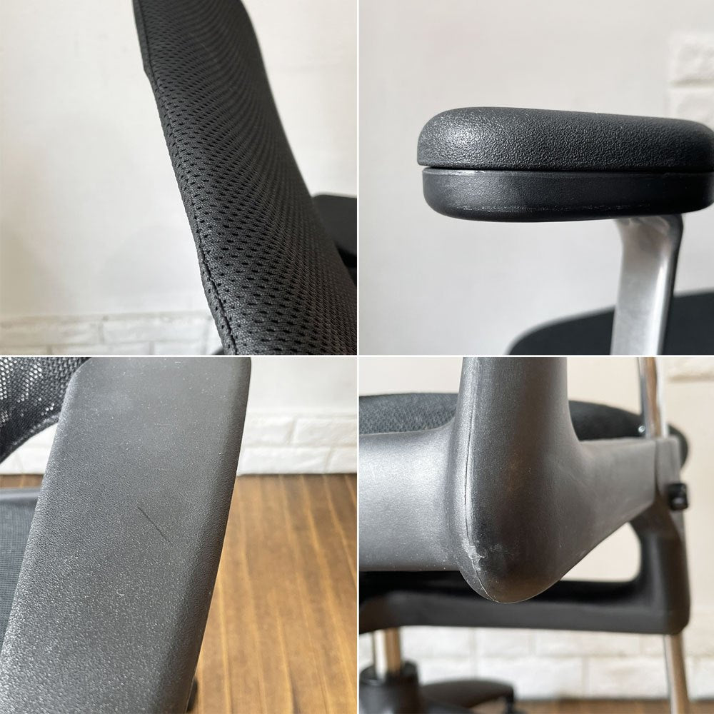 ヴィトラ vitra メダ2チェア MEDAⅡ オフィスチェア デスクチェア 昇降機能 リクライニングロック ブラック アルベルト・メダ 現状品 ◎