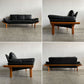 コンフォート モーベルファブリック Komfort Mobelfabrik 3人掛け ソファ 本革張り×チーク無垢材 Juul Kristensen 希少 70年代 ビンテージ デンマーク 北欧モダン 〓