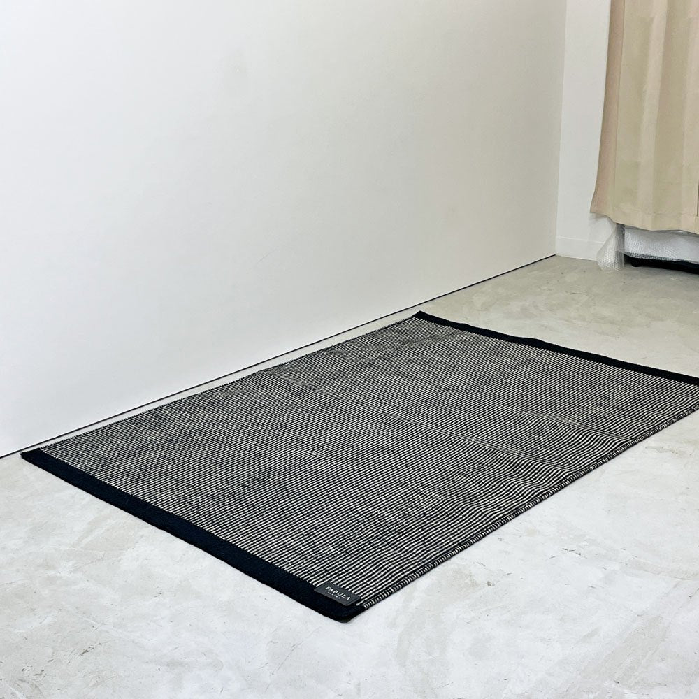 ファビュラ FABULA HARALD ラグ 140×200cm ホワイト×ブラック ニュージーランドウール ACTUS取扱 北欧 デンマーク ●
