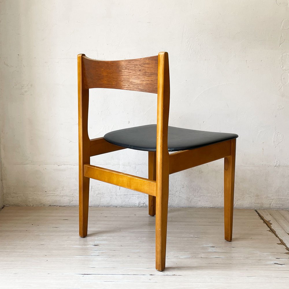 ネイサン ファニチャー Nathan Furniture イギリス ビンテージ UK Vintage ダイニングチェア チークプライッド×ビーチ材 PVCレザーシート B★