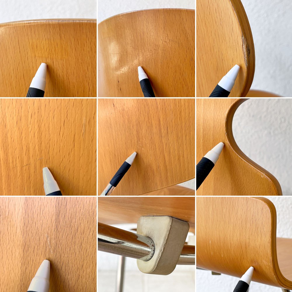 フリッツハンセン Fritz Hansen 3101 アリンコチェア アントチェア 4本脚 ナチュラルビーチ ラッカー仕上げ フェルトグライズ アルネ・ヤコブセン ◇
