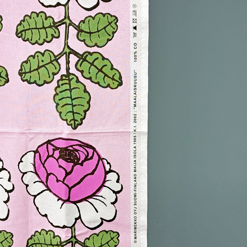 マリメッコ marimekko ヴィヒキルース VIHKIRUUSU ファブリック マイヤ・イソラ Maija Isola 限定色 ピンク 144x173cm ◎