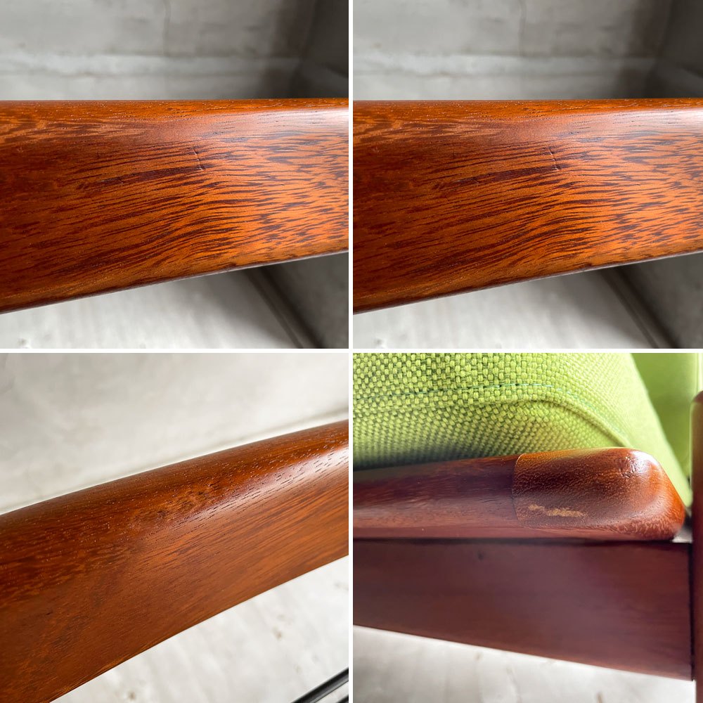 ギムソン＆スレーター Gimson & Slater 3Pソファ 3人掛け チーク無垢材 Rolf Rastad & Adolf Relling ワイヤースプリング UKビンテージ ファブリック張替済 ♪