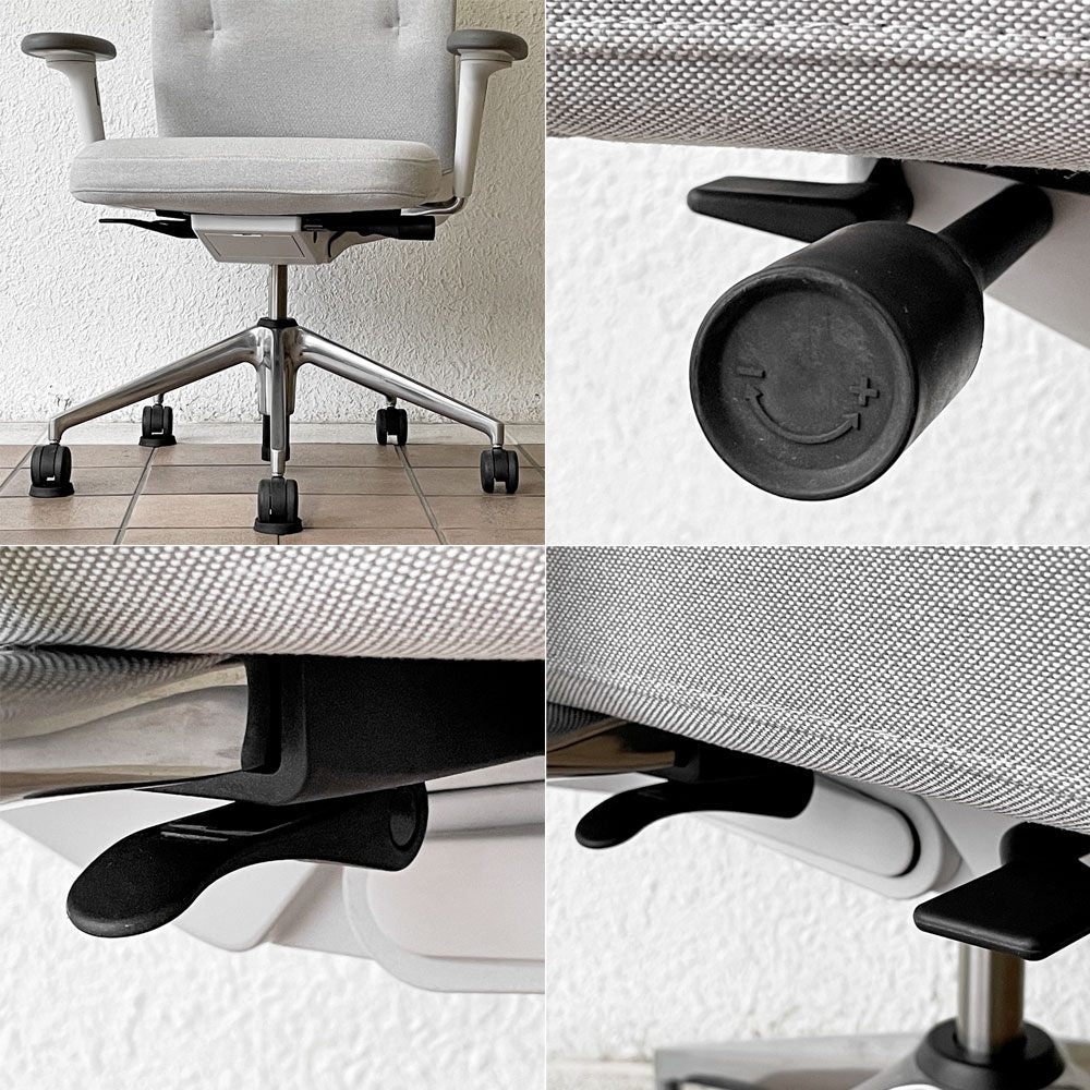 ヴィトラ vitra IDトリム ID Trim オフィスチェア デスクチェア ファブリックシート ライトグレー系 ハイバック 2Dアームレスト アントニオ・チッテリオ 参考定価￥209,000- ◇