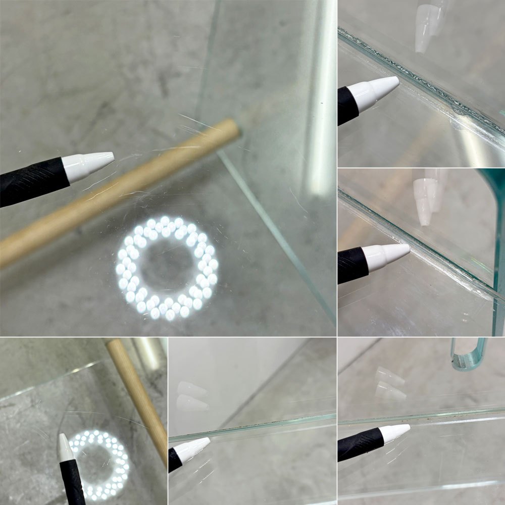 グラスイタリア GLAS ITALIA ピランデッロ Pirandello ガラス デスク W80cm ジャスパー・モリソン イタリアモダン 現状品 〓