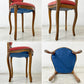 ヨーロピアンクラシカル デザイン European Classical design 木製 サロンチェア ダイニングチェア 猫脚 レッド イタリア ロココ調 A ●