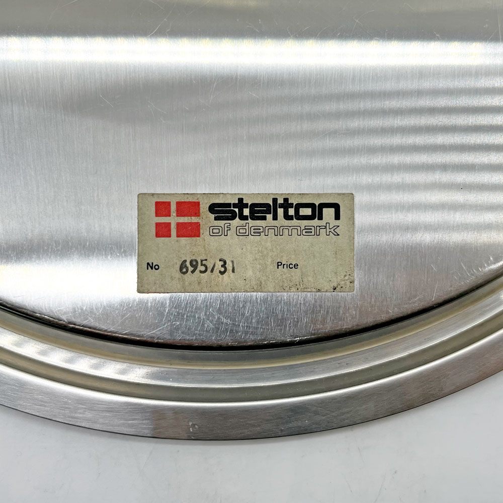 ステルトン Stelton ステンレス ラウンドトレイ サービストレイ Φ31cm 北欧 デンマーク ●