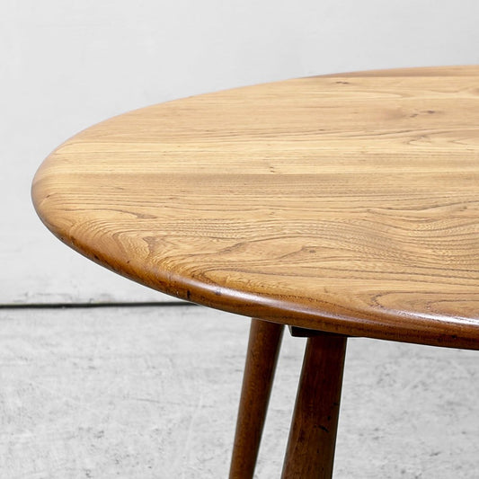 アーコール ERCOL ラウンド コーヒーテーブル ローテーブル エルム材 英国家具 UKビンテージ ●