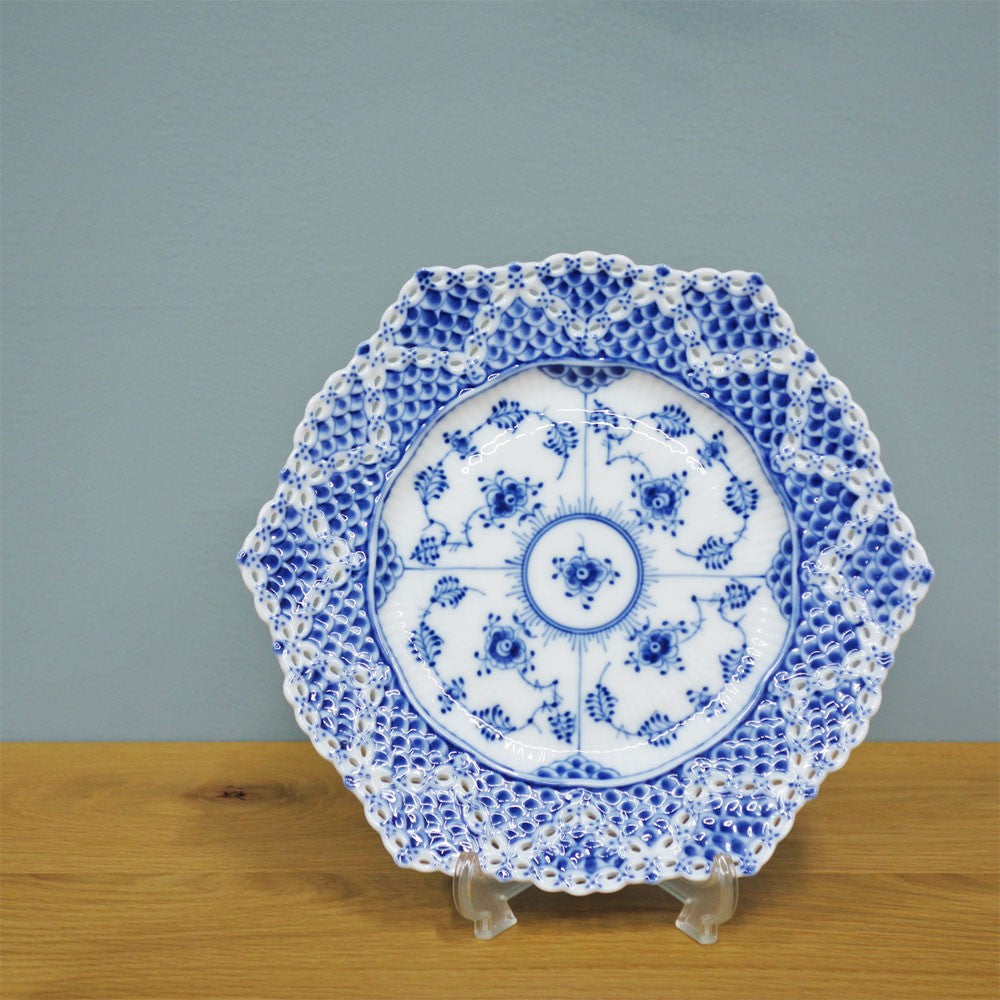 ロイヤルコペンハーゲン ROYAL COPENHAGEN ブルーフルーテッド フルレース プレート ダブルレース 21cm ◎