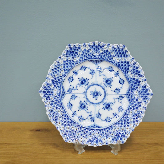 ロイヤルコペンハーゲン ROYAL COPENHAGEN ブルーフルーテッド フルレース プレート ダブルレース 21cm ◎