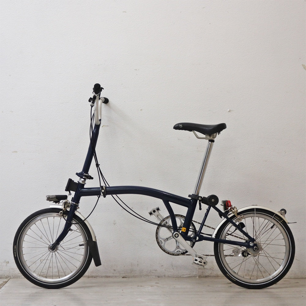 ブロンプトン BROMPTON 折りたたみ自転車 3段変速 ネイビー英国製 ●