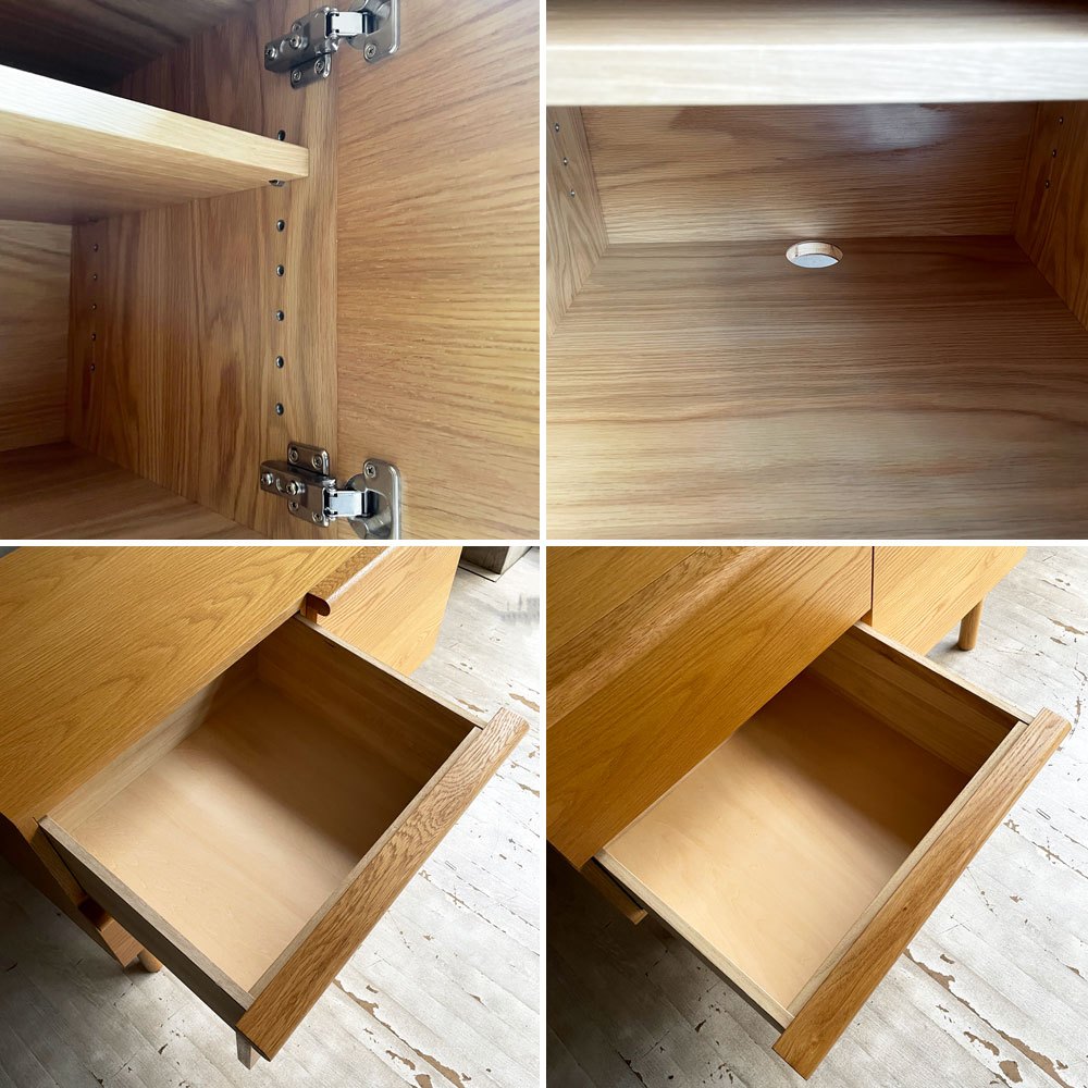 イデー IDEE スティルト サイドボード S STILT SIDEBOARD S ナチュラル テレビボード オーク材 アジャスター付 マリナ・ボーティエ モダンデザイン 定価￥79,900- ♪