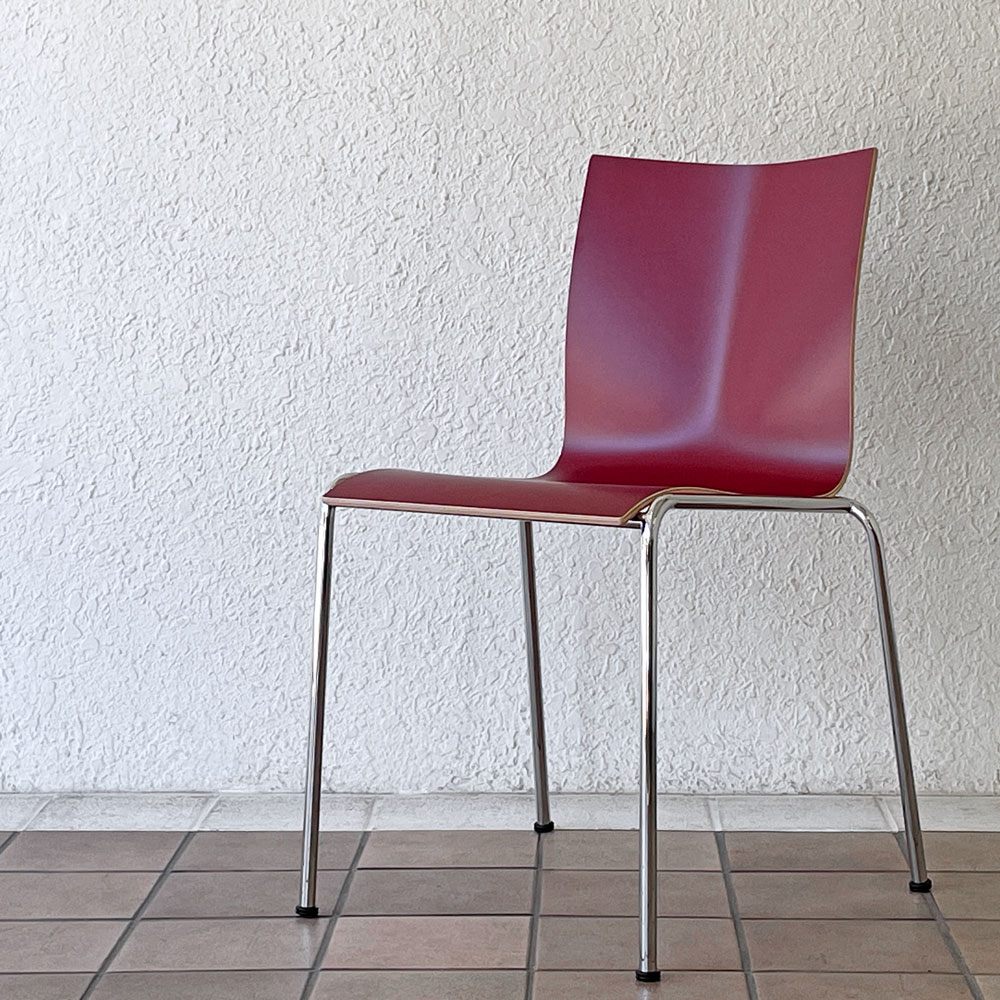 エンゲルブレヒト Engelbrechts チャリック CHAIRIK 101 ダイニングチェア スタッキング 4本脚 ボルドー 未使用品 定価63,800円 B ◇