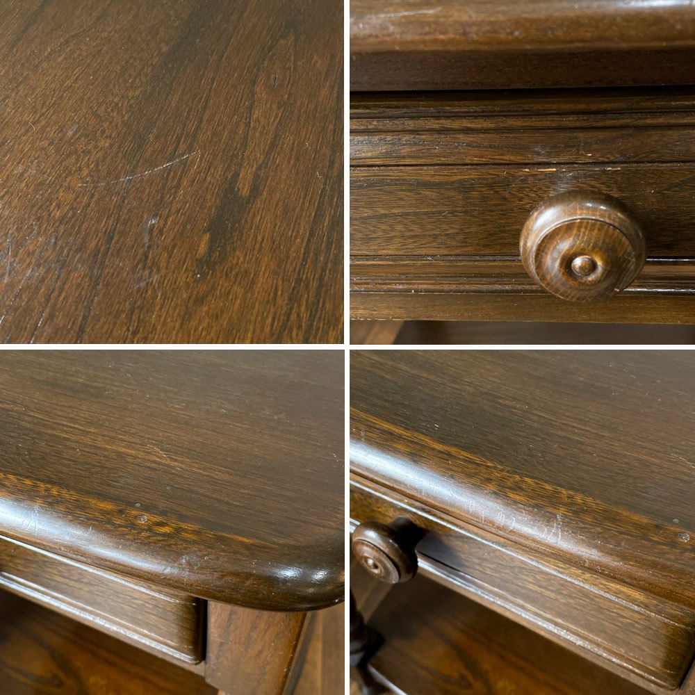 アーコール Ercol オールドコロニアル サイドテーブル ナイトテーブル  エルム材 ブラウン UK 英国家具 イギリス ◎