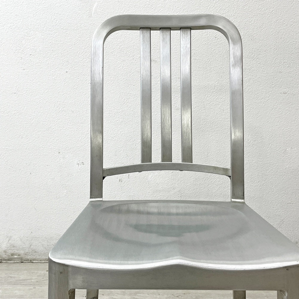 エメコ emeco ネイビー NAVY チェア No.1006 ダイニングチェア ブラッシュドアルミ インダストリアル ミッドセンチュリーデザイン ●