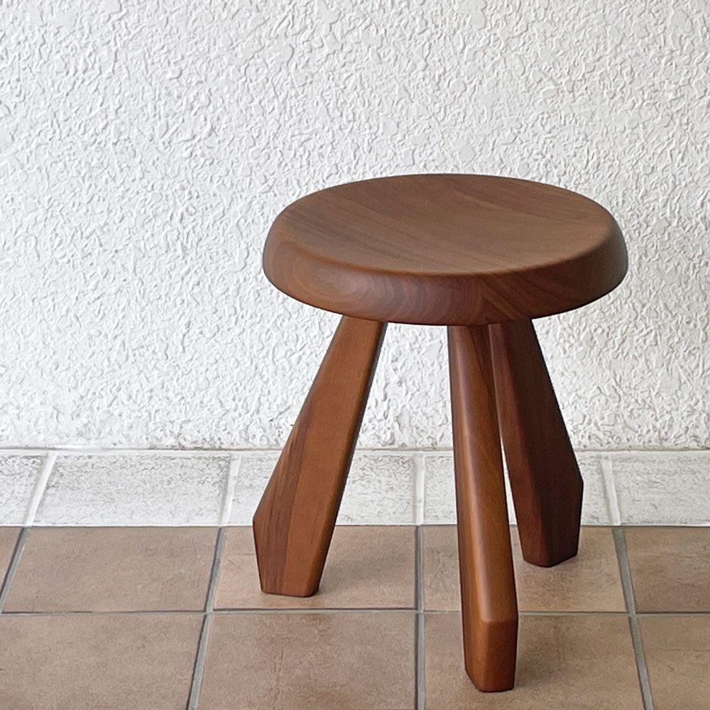 カッシーナ Cassina 523 メリベル スツール TABOURET MERIBEL アメリカンウォールナット シャルロット・ペリアン H38.5cm 定価217,800円 ◇