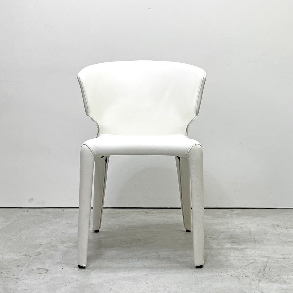 カッシーナ Cassina オラ 367 HOLA アームチェア 本革 フルレザー ホワイト ハンス・ウェッツスタイン 定価￥374,000- B ●