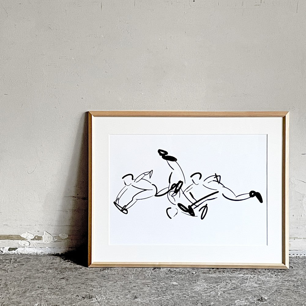水戸部春奈 Running Drawing 2021 ドローイング 原画 42 × 30cm 額装品 現代作家■