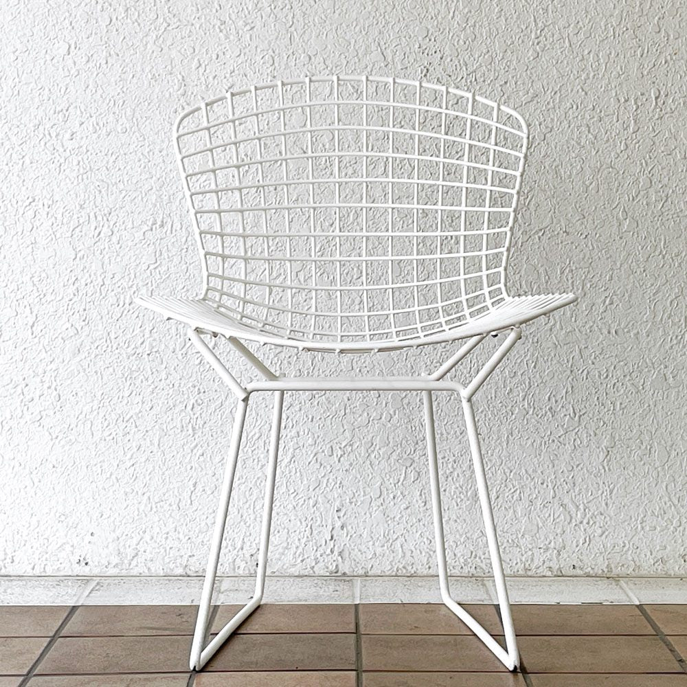 ノル Knoll 420 サイドチェア ワイヤーチェア ハリー・ベルトイア Harry Bertoia ホワイト ミッドセンチュリー 名作椅子 ◇