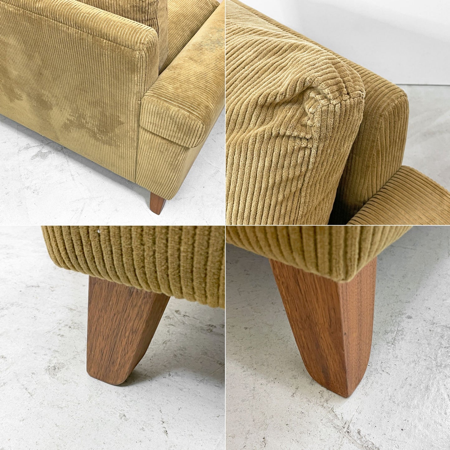 トラックファニチャー TRUCK FURNITURE FKソファ FK SOFA 1.5シーター F-21 コーデュロイ フェザークッション ウォールナット無垢材 定価￥315,700- ●