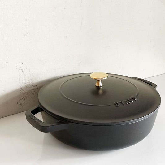 ストウブ STAUB ブレイザー ソテーパン 両手鍋 ホーロー鍋 ブラック 24cm 鋳物 鋳鉄 オーブン IH対応 フランス ■