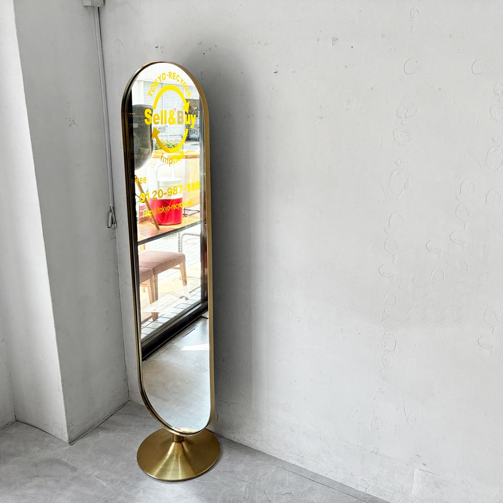 カレ KARE カーブ フロアミラー 姿見 スタンドミラー H170cm ドイツ 店舗什器 定価￥87.890- ★