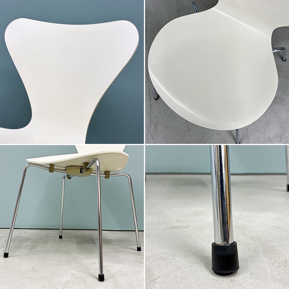 フリッツハンセン Fritz Hansen 3107 セブンチェア ラッカー ホワイト スタッキング アルネ・ヤコブセン デンマーク 北欧家具 ◎
