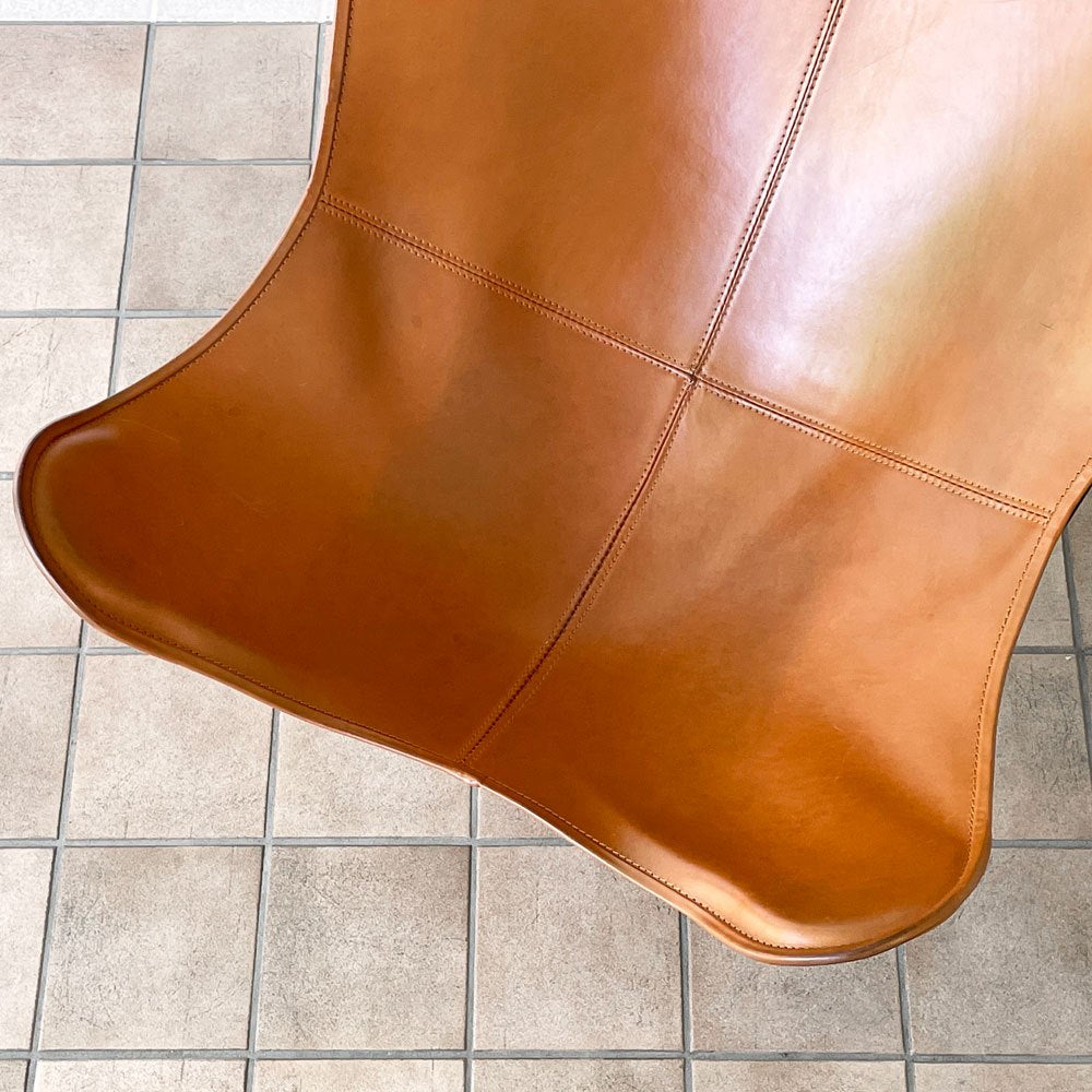 クエロ CUERO BKFチェア ビーケーエフ バタフライチェア ラウンジチェア 専用ピロー付 本革 スウェーデン 定価206,800円以上  ◇