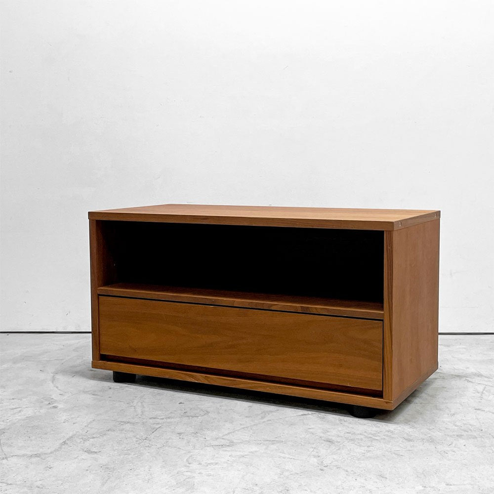 無印良品 MUJI スタッキングキャビネット AVボード テレビボード ウォールナット材 オープン + 引き出し W82.5cm 廃番 ●