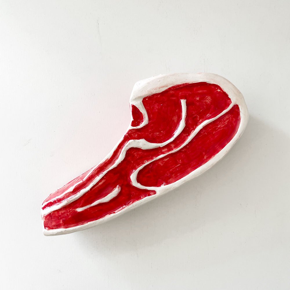 アスティエ・ド・ヴィラット Astier de Villatte コート・ド・ブッフ COTE DE BOEUF 牛リブ オーナメント オブジェ W19.5cm ナタリー・レテ フランス 定価￥30,500- 廃番 ◎