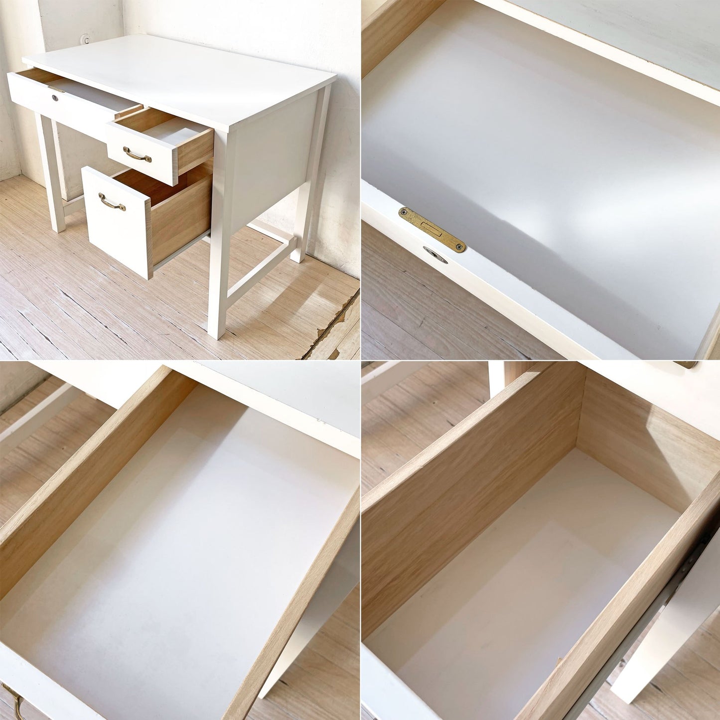 モモナチュラル Momo natural シエル CIELE クレフデスク CLEF DESK パイン材 ホワイトペイント ★
