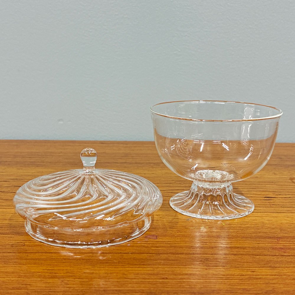 glass atelier えむに ガラス クリアの蓋物 蓋Flow 現代作家 B ◎