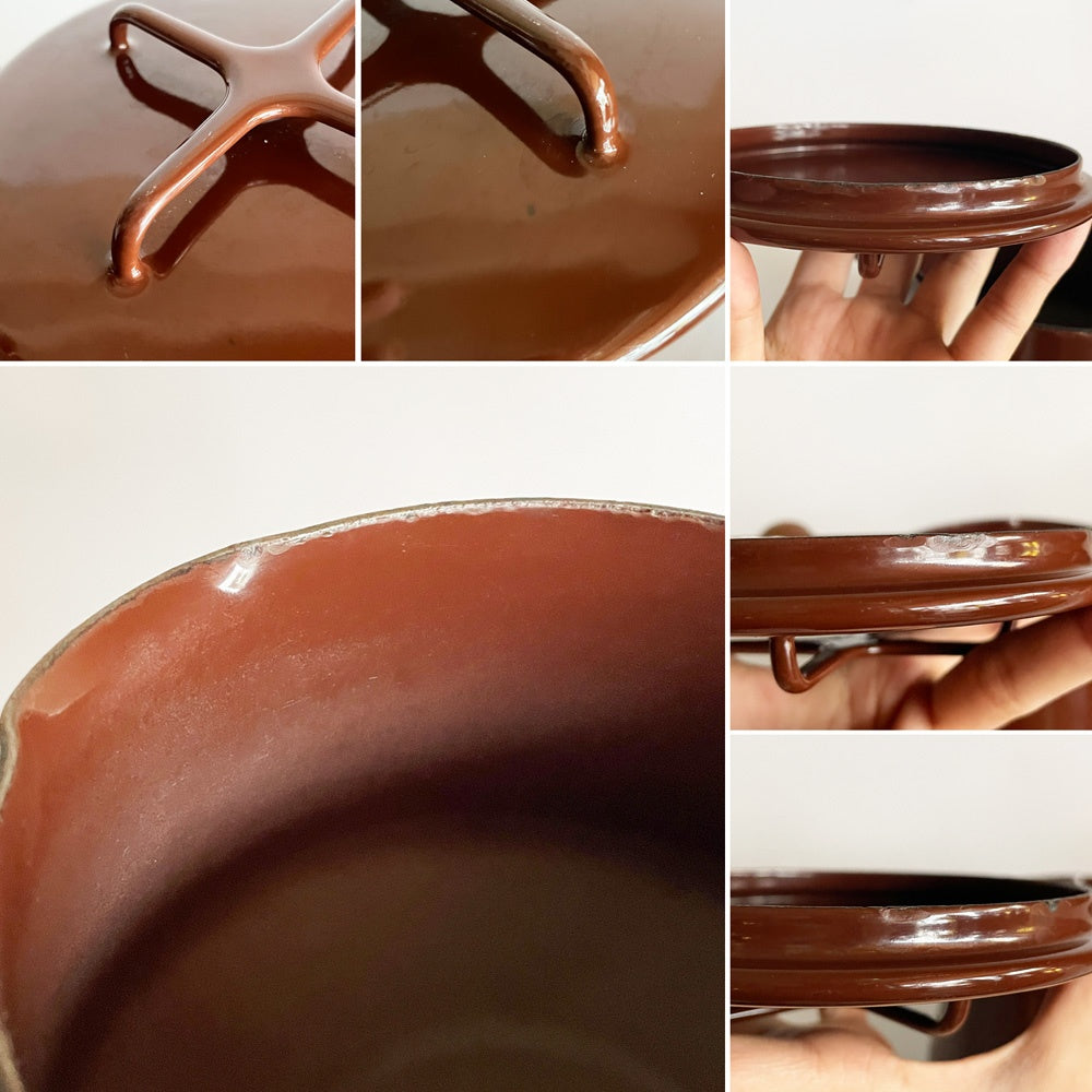 ダンスク DANSK コベンスタイル koben style ホーロー 片手鍋 バターウォーマー 深型 13cm 蓋つき ブラウン イェンス・クイストゴー ビンテージ デンマーク製 ■