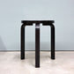 アルテック artek スツール60 オールブラック ラッカー 3本足 アルヴァ・アアルト フィンランド バーチ材 北欧家具 ◎