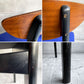 ネイサンファニチャー NATHAN Furniture  ダイニングチェア チークプライウッド ブラックフレーム ファブリック ブルー系カラー 英国 UKビンテージ 座面張り替え済み B ♪
