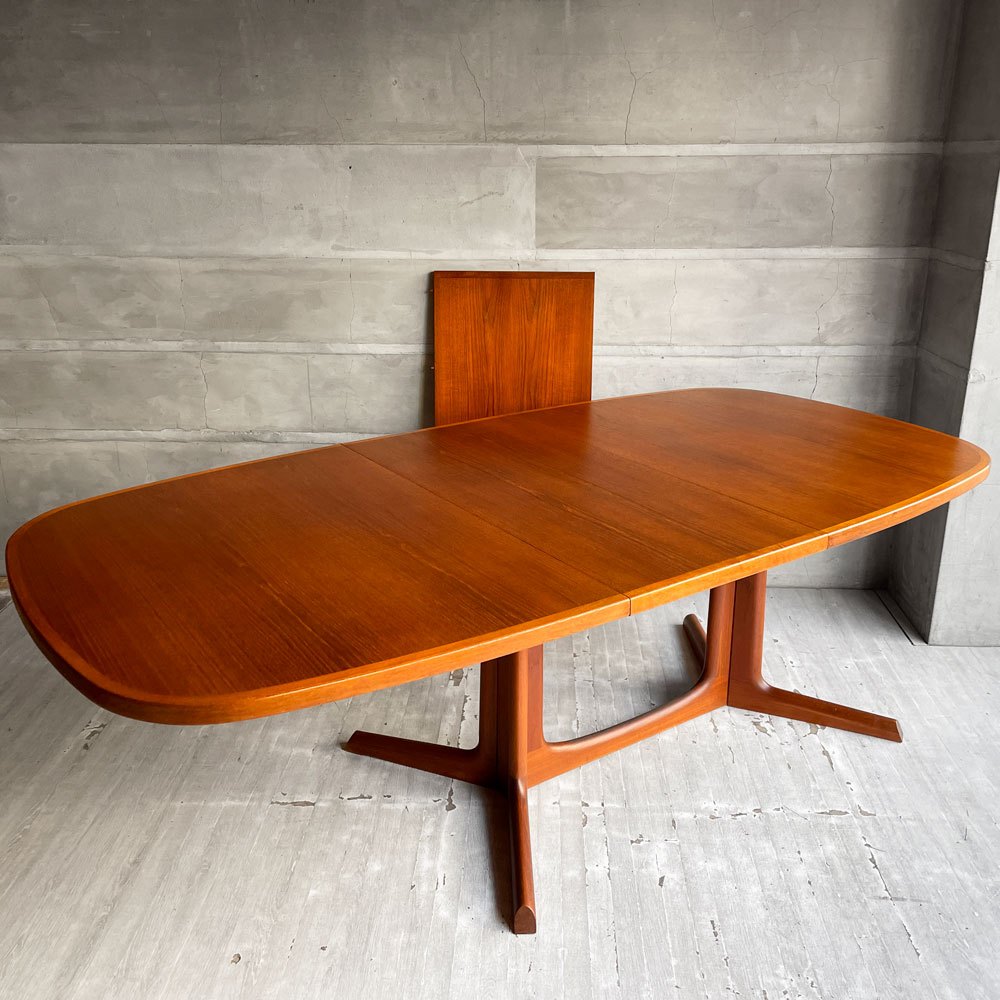 グドメ GUDME エクステンション 伸長式 ダイニングテーブル チーク材 W161~209.5~258cm 追加天板2枚 デンマークビンテージ 北欧家具 ♪