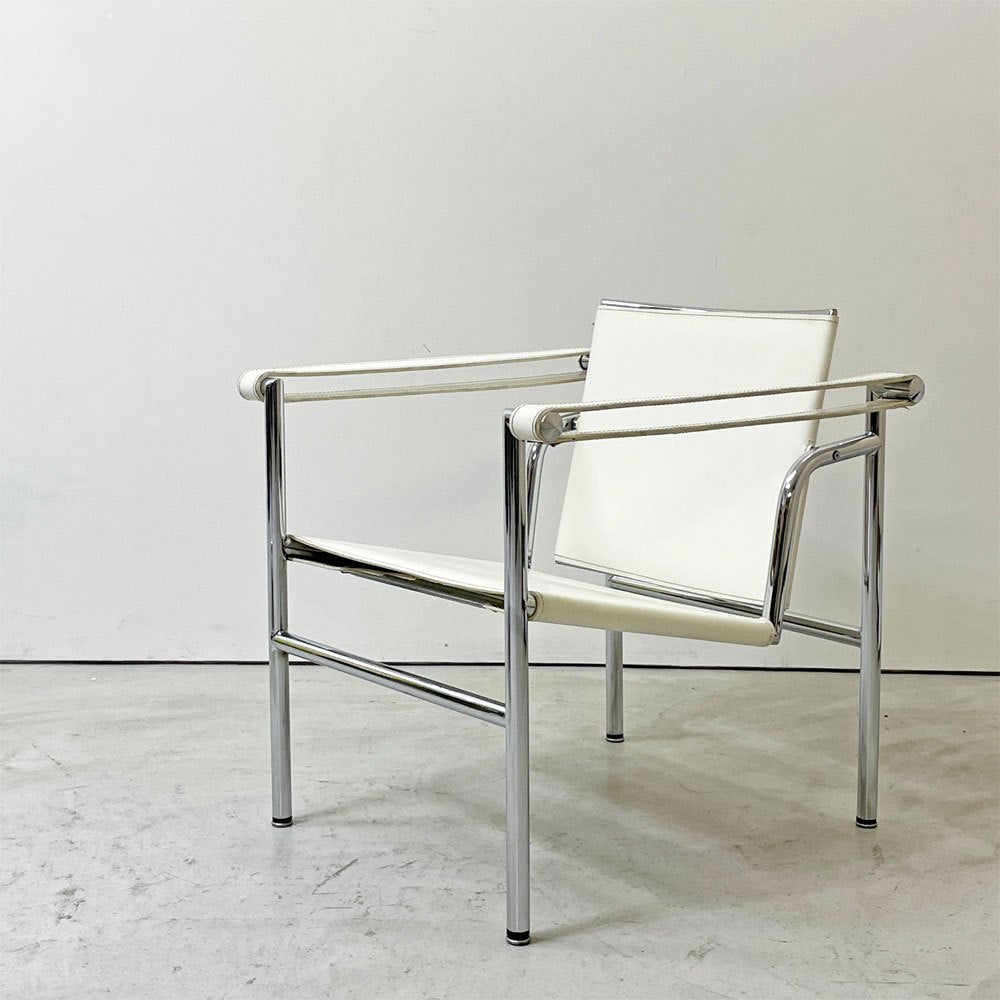 ル・コルビュジェ Le Corbusier LC1 スリングチェア ホワイトレザー 名作家具 リプロダクト品 ●