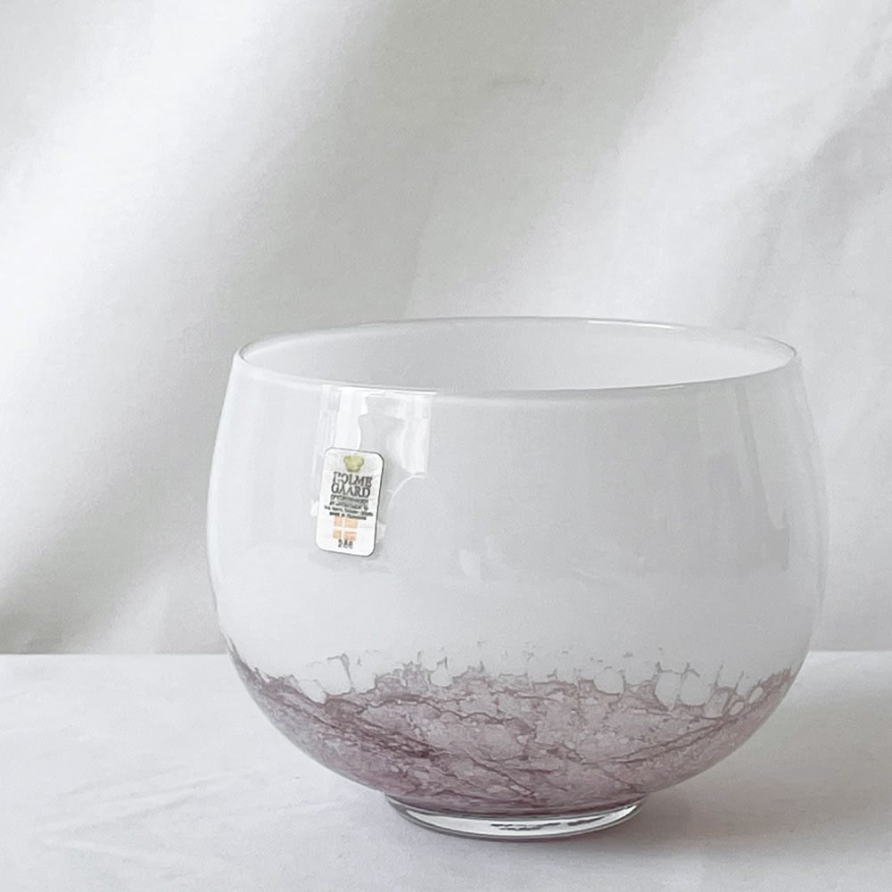 ホルムガード Holmegaard サクラ SAKURA ガラス フラワーベース 花瓶 ボウル 1980年代 H9.5cm ミカエル・バング Michael Bang ビンテージ デンマーク 北欧 ◇