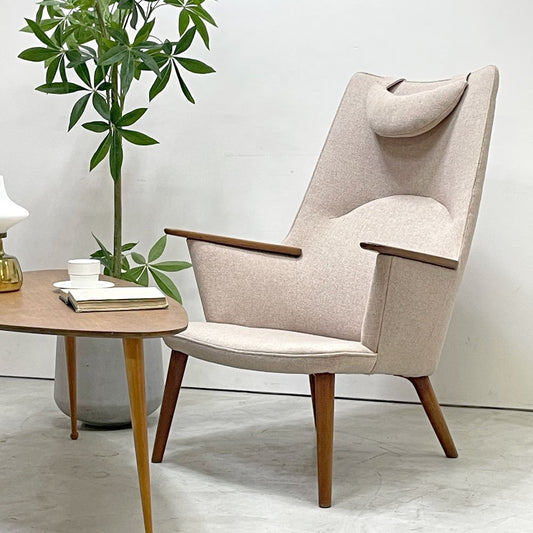 APストールン AP-Stolen AP27 ママ・ベア Mama Bear ラウンジチェア ネックレスト付 チーク材 ファブリック ポールディネセン POVL DINESEN ハンス.J.ウェグナー 北欧ビンテージ 希少 ●