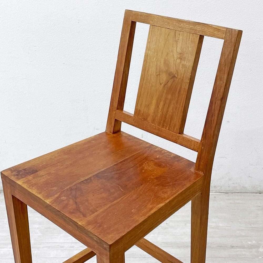 チーク 無垢材 teak wood ハイチェア カウンターチェア OLD JAVA アジアン スタイル B ●