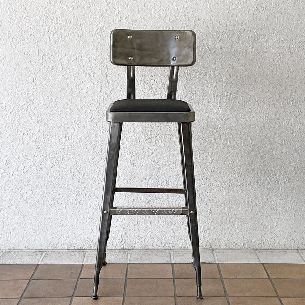 ダルトン DULTON スタンダードバーチェア Standard bar chair RAW スチール×ビニールレザー USビンテージスタイル 定価34,100円 B ◇