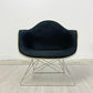 ハーマンミラー Herman Miller アームシェルチェア 現行FRP製 アプホルスター ファブリック ブラック キャッツクレイドル ラウンジベース ミッドセンチュリー C&R イームズ ●