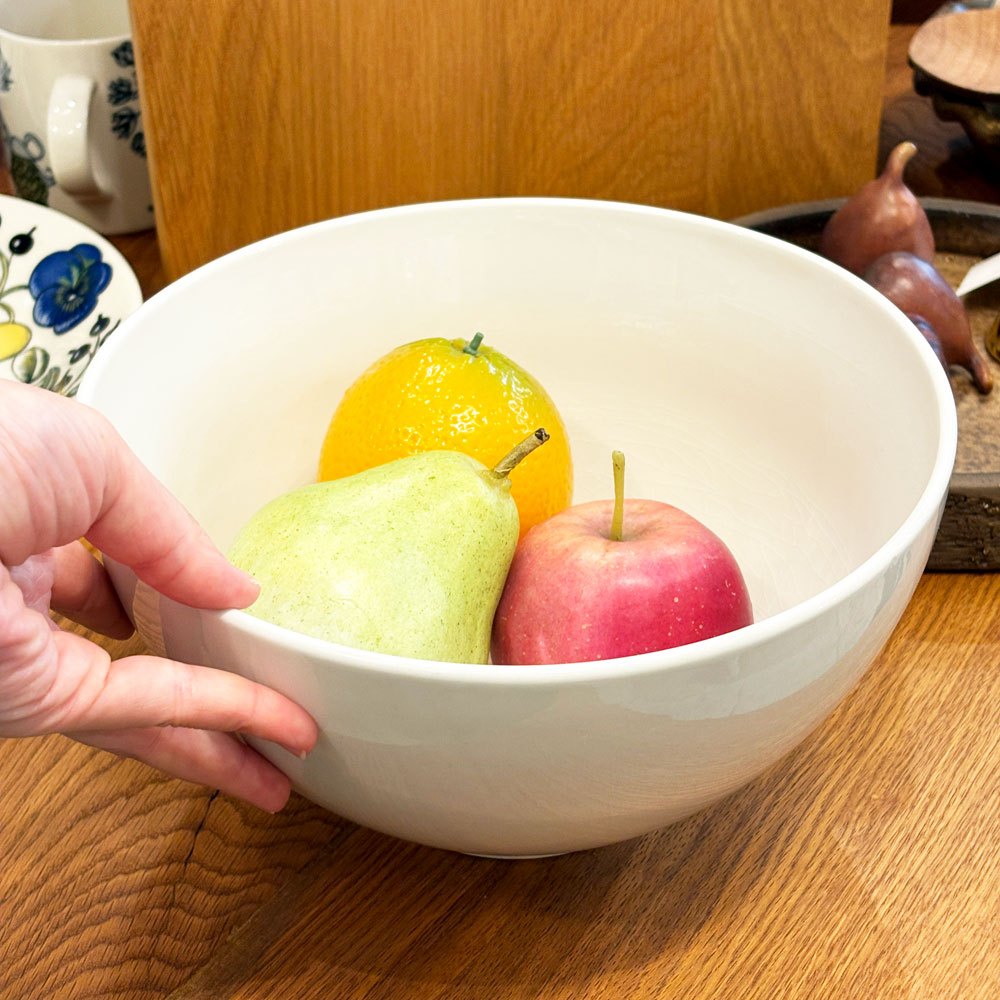 アラビア ARABIA キルタ KILTA ボウル サービングボウル 23cm ホワイト カイ・フランク Kaj Franck  ビンテージ 北欧食器 ●