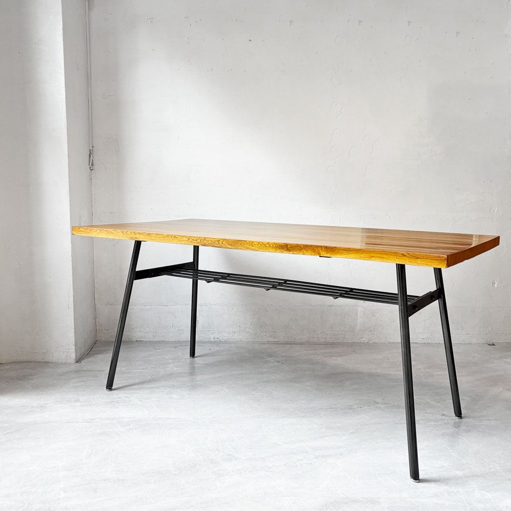 クラッシュゲート CRASH GATE ノットアンティークス Knot antiques クッパ２ KOOPA2 ダイニングテーブル オーク無垢材 アイアン W152cm インダストリアルデザイン 美品 ★