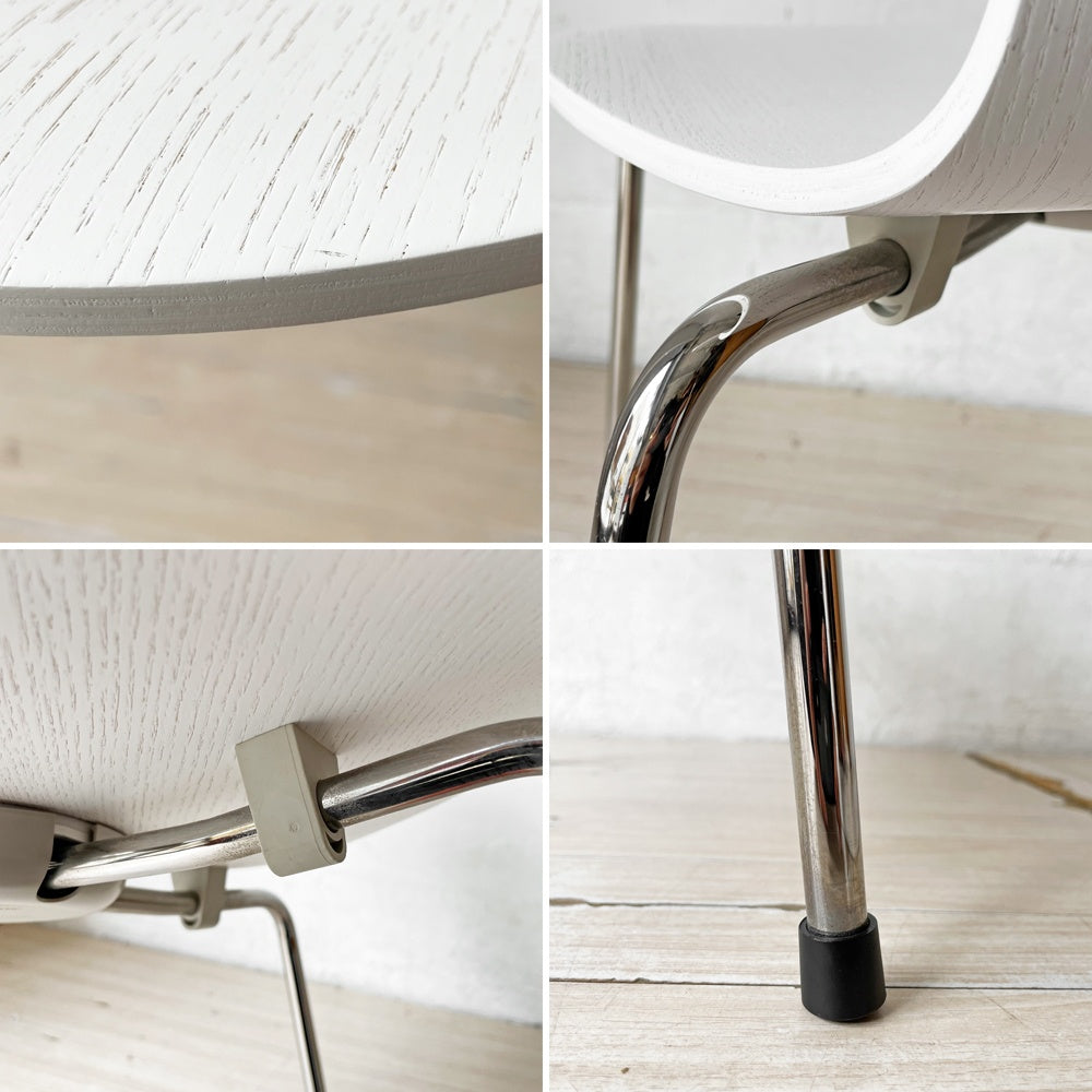 フリッツハンセン Fritz Hansen アントチェア アリンコチェア 4本脚 カラードアッシュ ホワイト アルネ・ヤコブセン デンマーク 北欧家具 ★