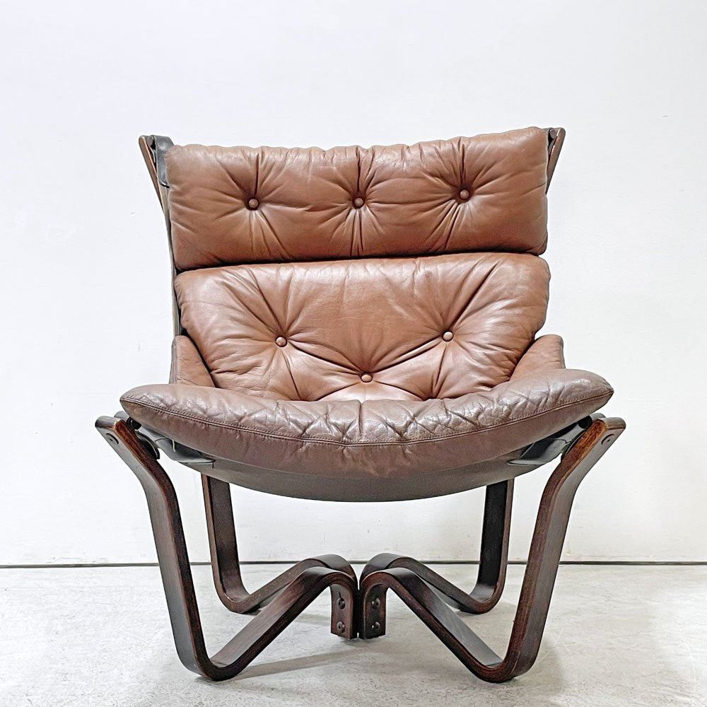 BRUNSTAD MOBELFABRIKK ブルンスタッドモーベルファブリック バイキングチェア Jim Myrstad ジム・ミュルスタッド ラウンジチェア 1Pソファ 本革 ビンテージ ノルウェー ●